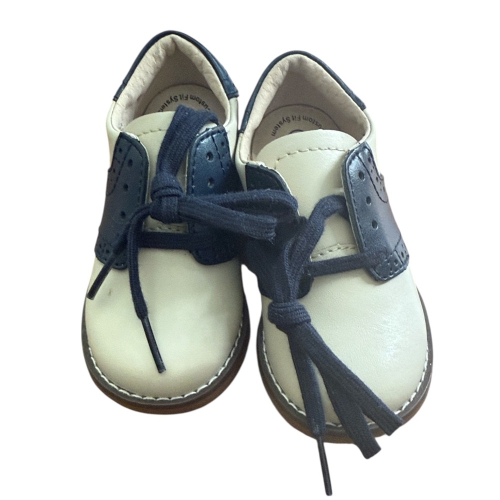 Footmates Connor Navy Blue Leather Shoes Sz 5.5